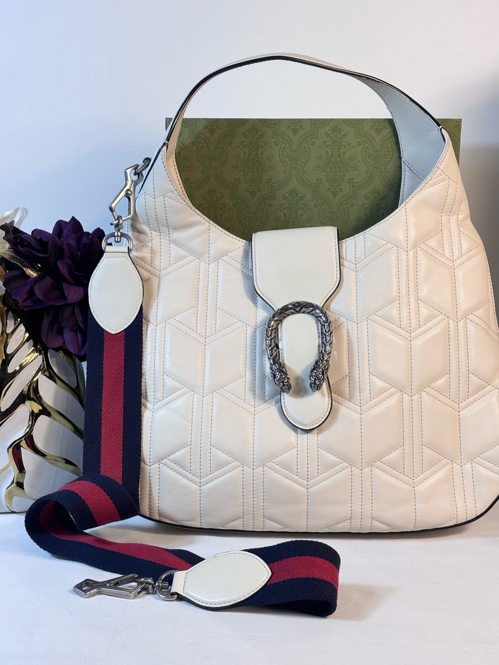 Gucci White Quilted Dionysus